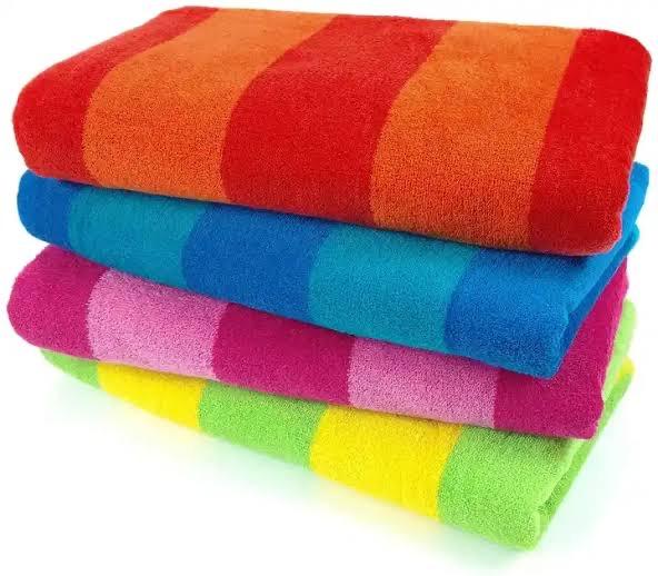 Strip colored towels