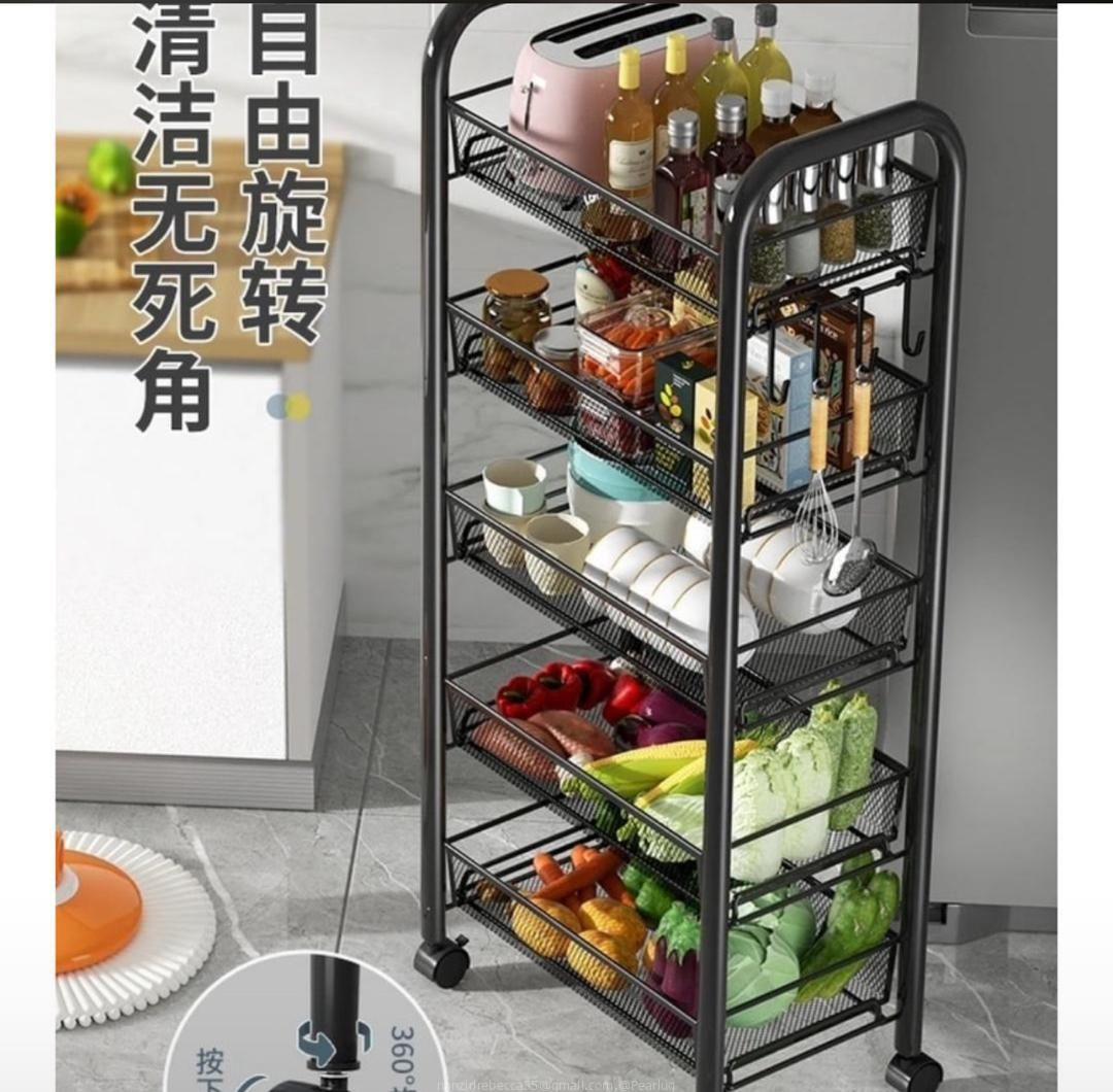 Storage rack organiser with wheel