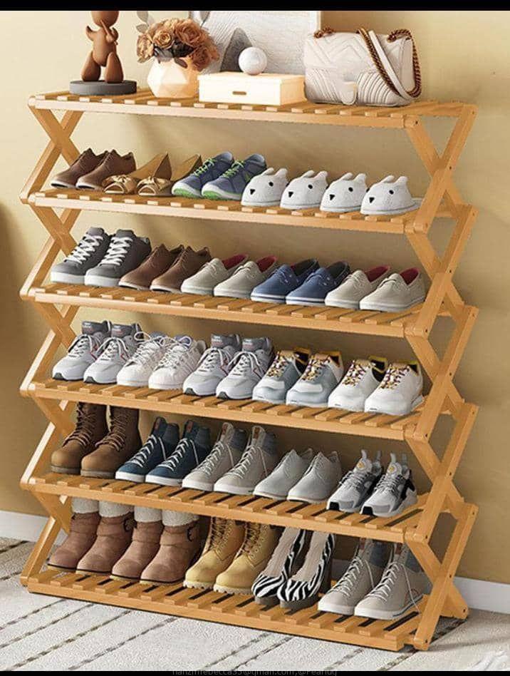 Wooden shoe rack 6layers