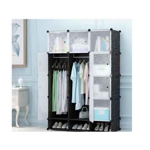 3colum plastic closet with shoe rack