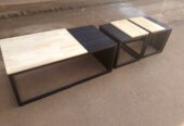 Wood and steel coffee table