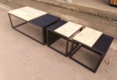 Wood and steel coffee table