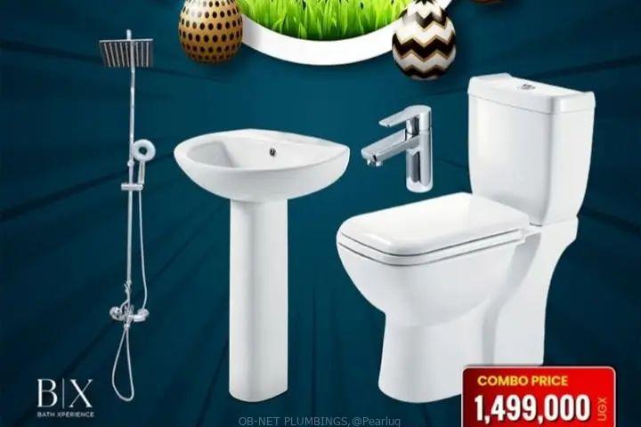 Bathroom ware(toilet,bsn and a shower mixer)