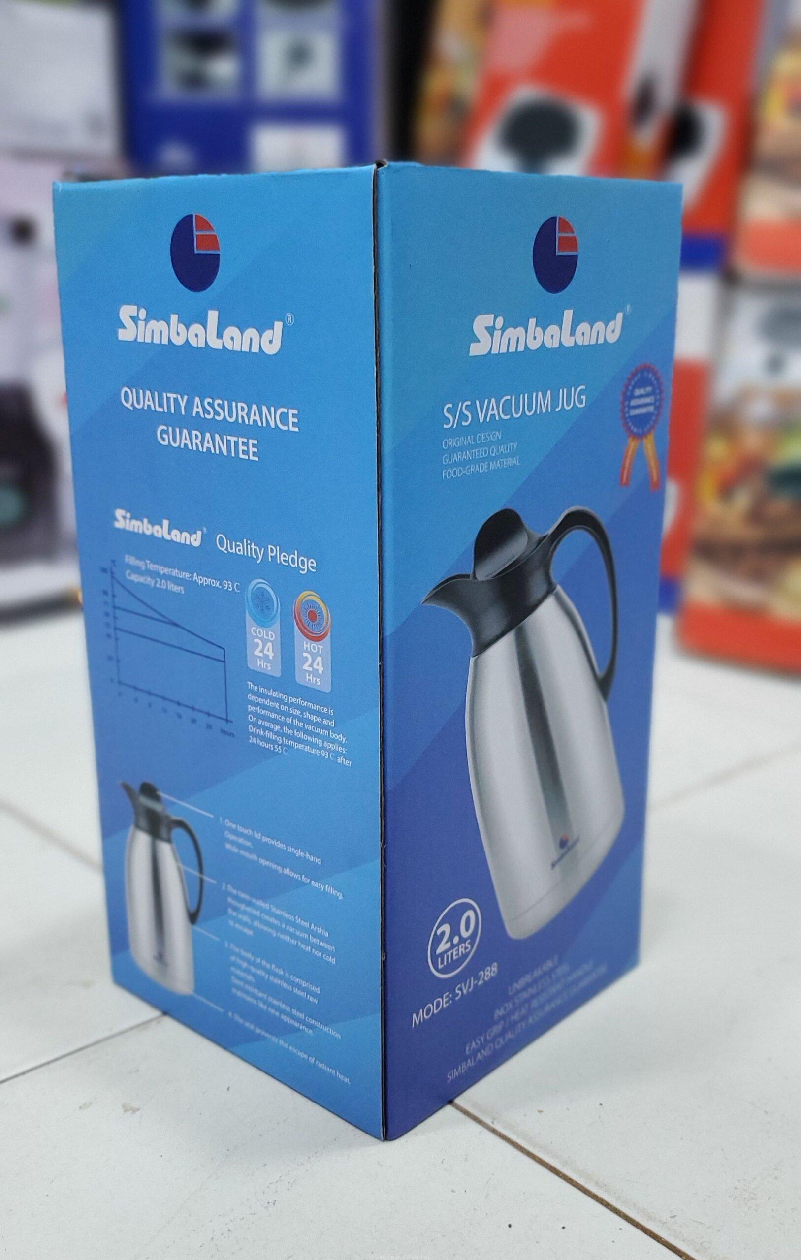 Simbaland Vacuum Jug SVJ-288 – 2.0L, Stainless Steel, Unbreakable, Heat Resistant