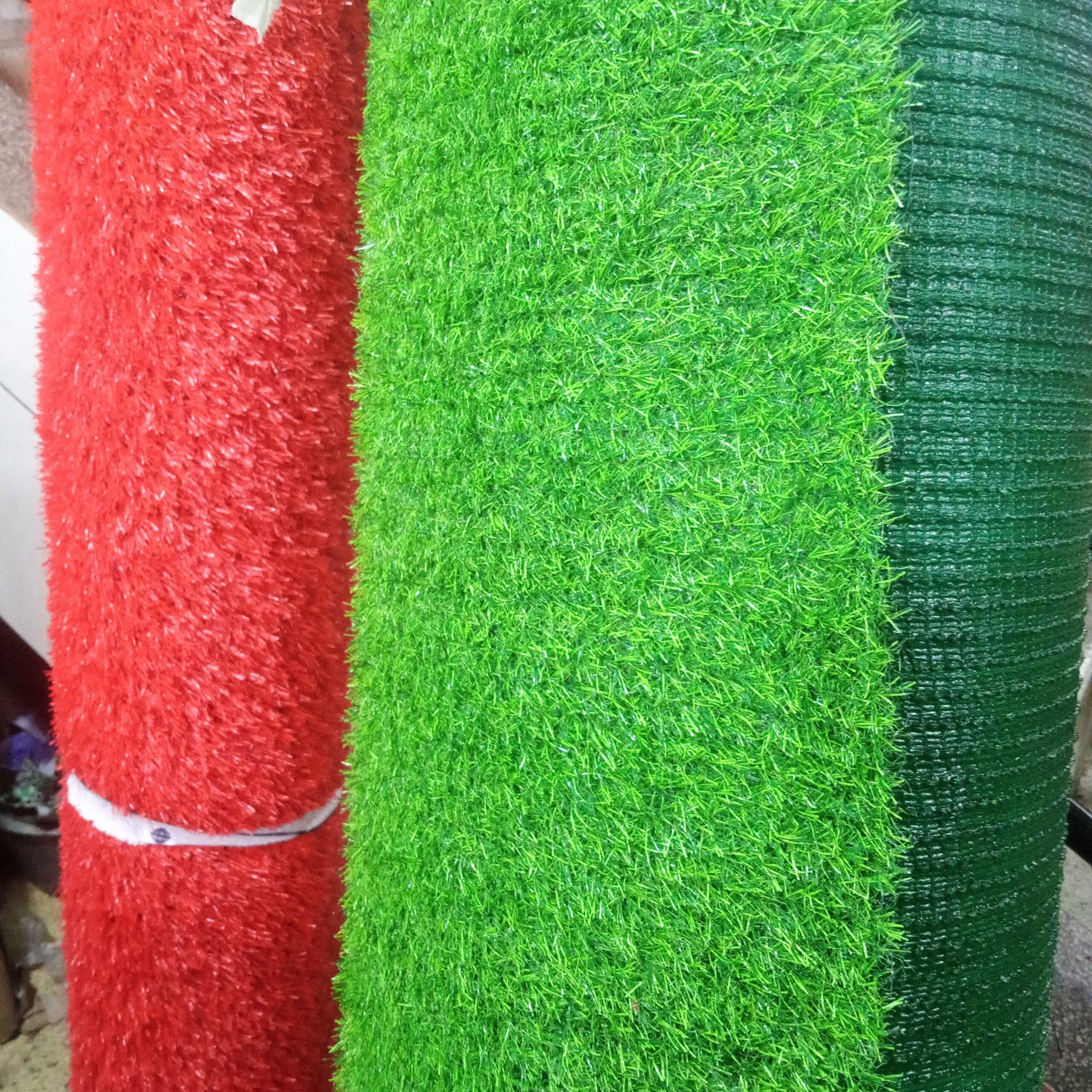 Artificial turf grass carpets.