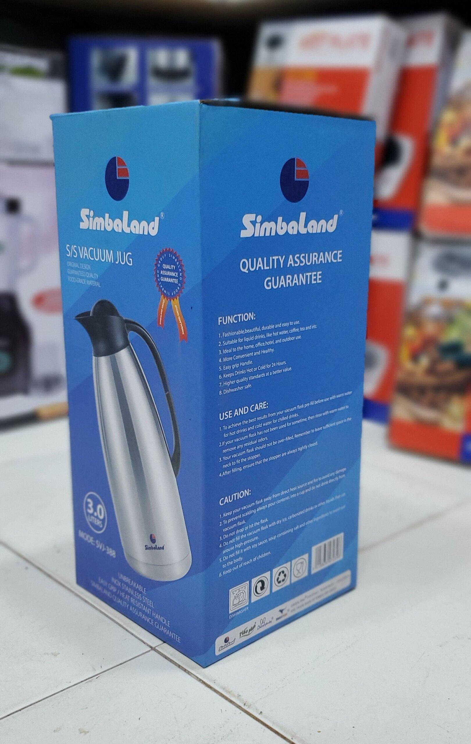 Simbaland Vacuum Jug SVJ-288 – 3.0L, Stainless Steel, Unbreakable, Heat Resistant