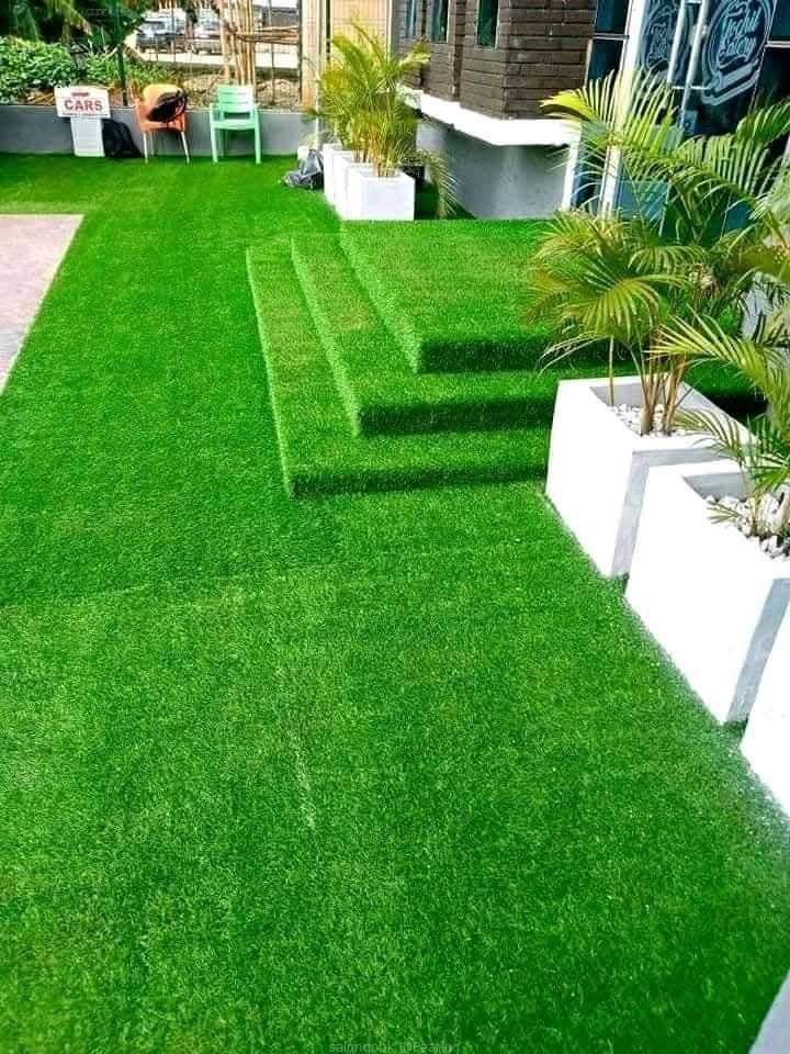 Artificial turf grass carpets.