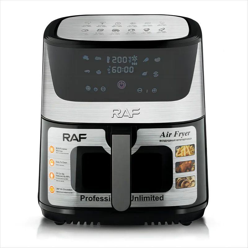 RAF 8L Digital Air Fryer – 1300W, 60min Timer, Stainless Steel, Digital Touch Control