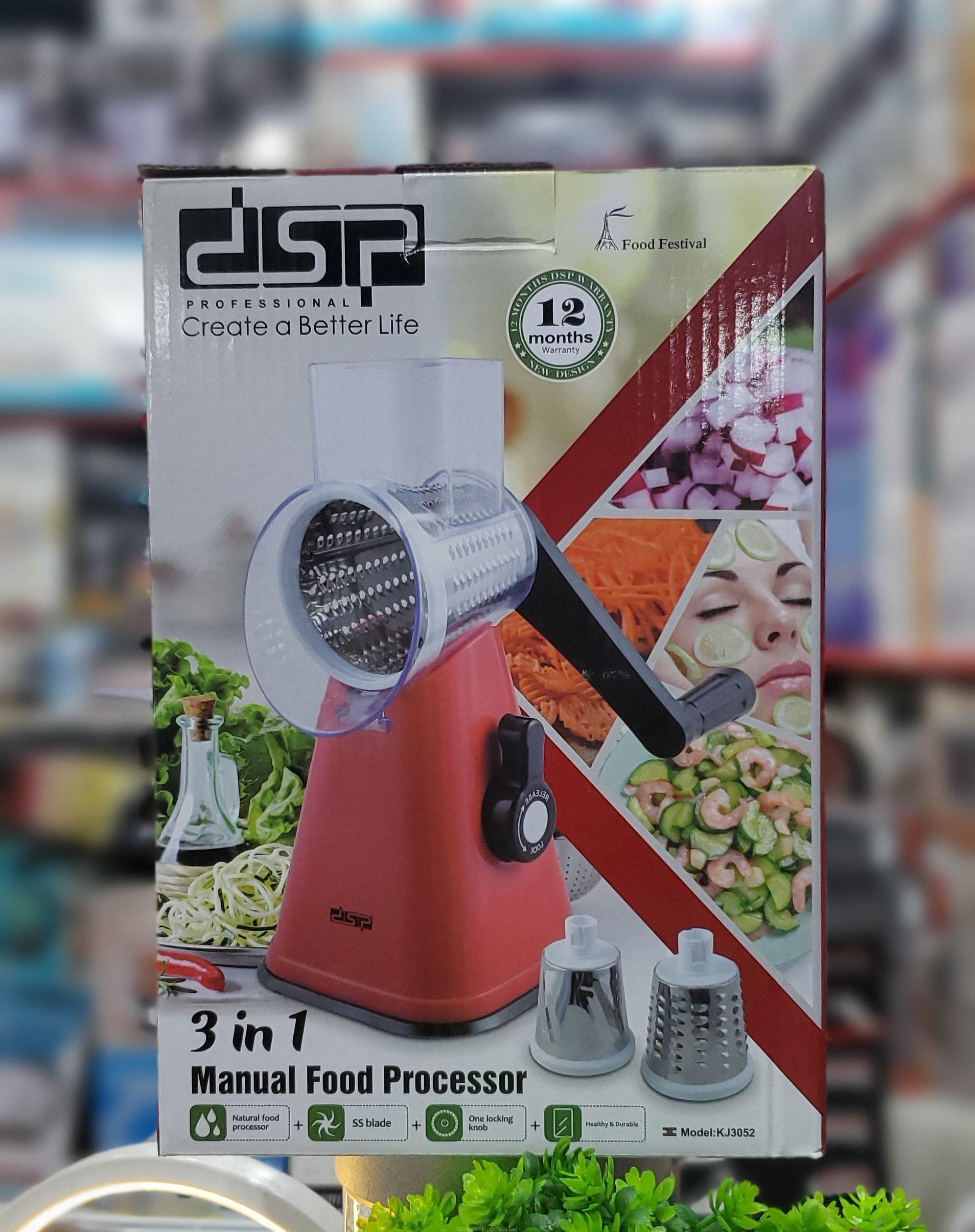 DSP Professional 3-in-1 Manual Food Processor KJ3052 – 12 Months Warranty