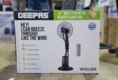 GEEPAS 16″ Mist Fan with Remote Control GF21160 – 3 Wind Speeds, Oscillation, Humidifier