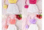 Flower Top+ White Skirt + Bag 3 Pieces Set
