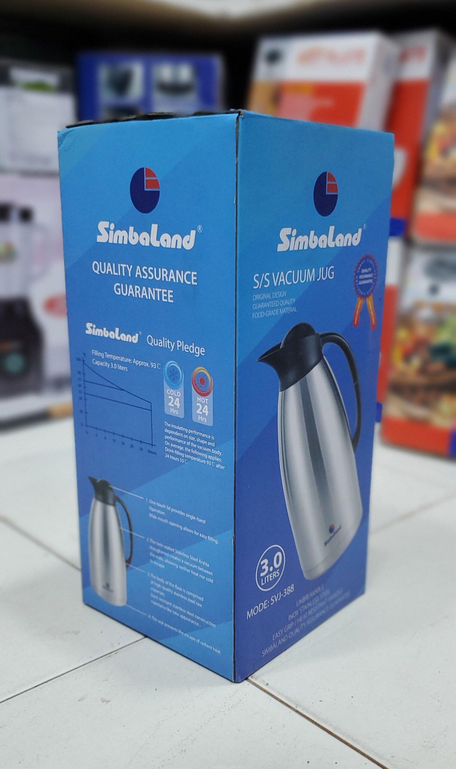 Simbaland Vacuum Jug SVJ-288 – 3.0L, Stainless Steel, Unbreakable, Heat Resistant