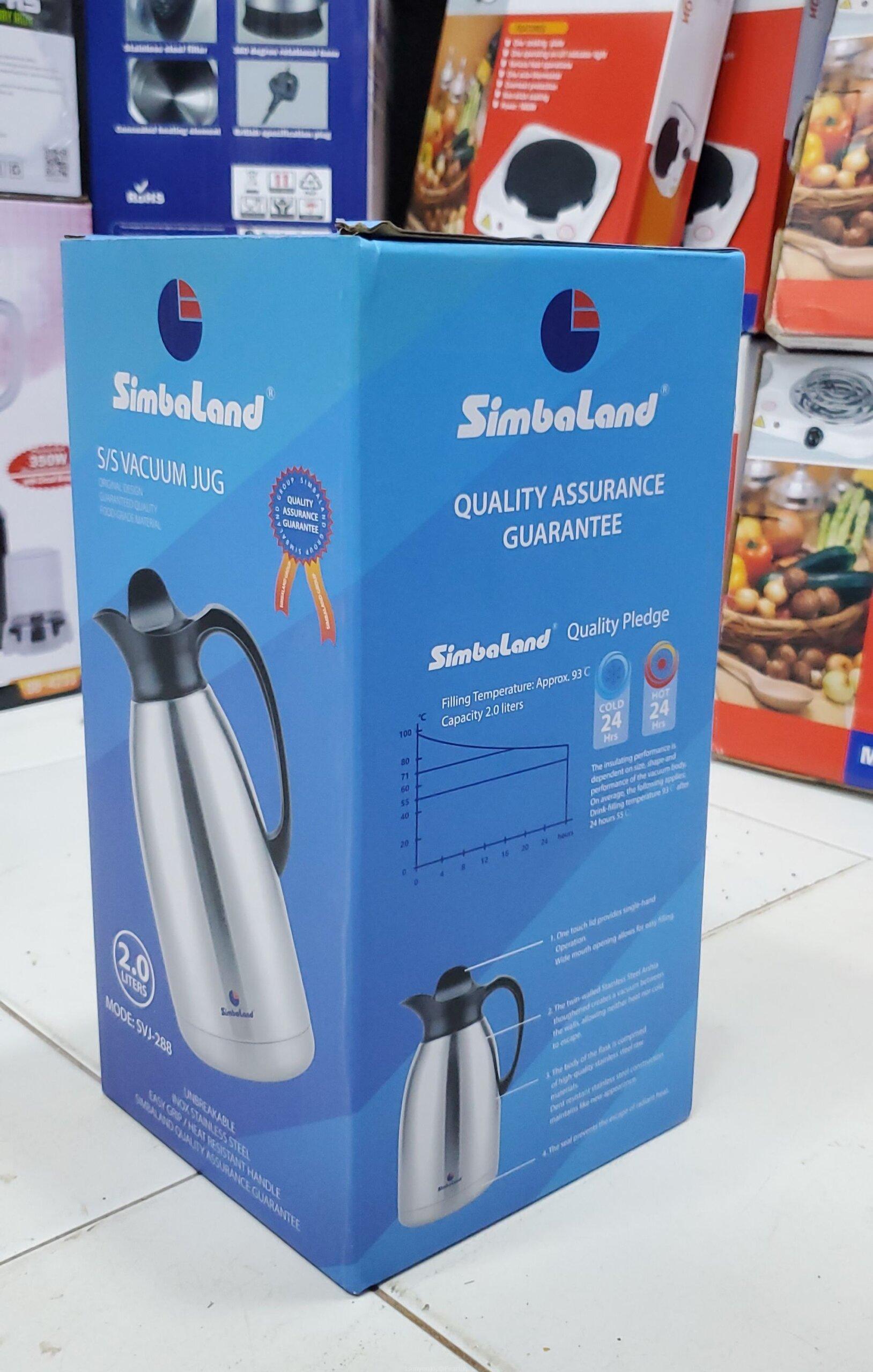 Simbaland Vacuum Jug SVJ-288 – 2.0L, Stainless Steel, Unbreakable, Heat Resistant
