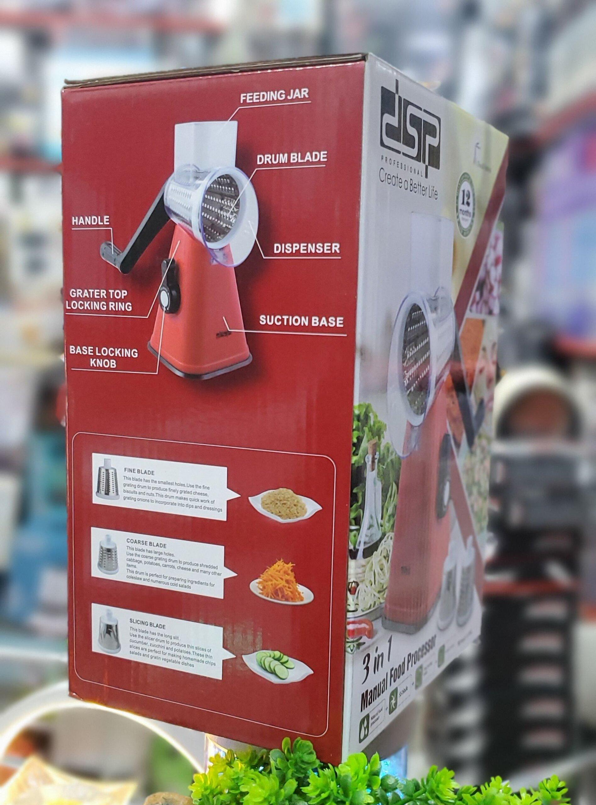 DSP Professional 3-in-1 Manual Food Processor KJ3052 – 12 Months Warranty