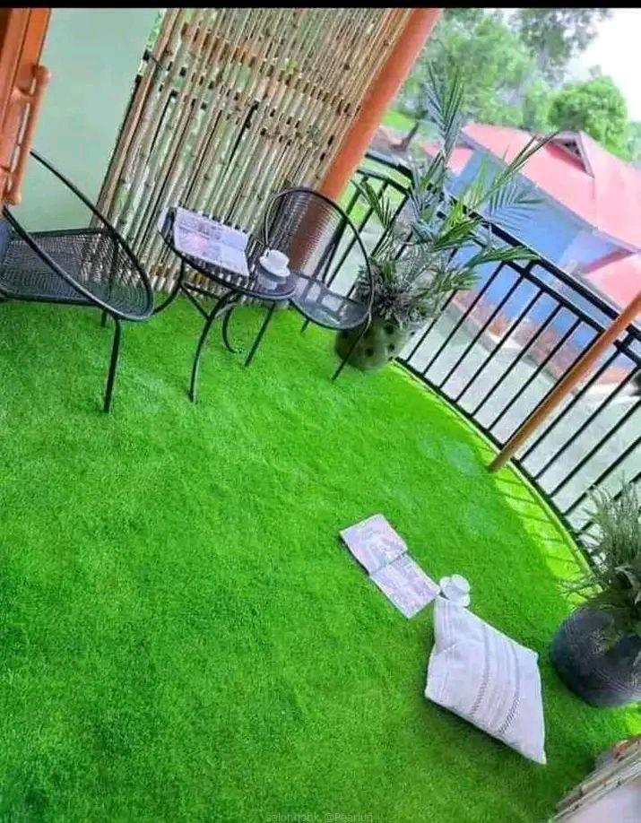 Artificial turf grass carpets.