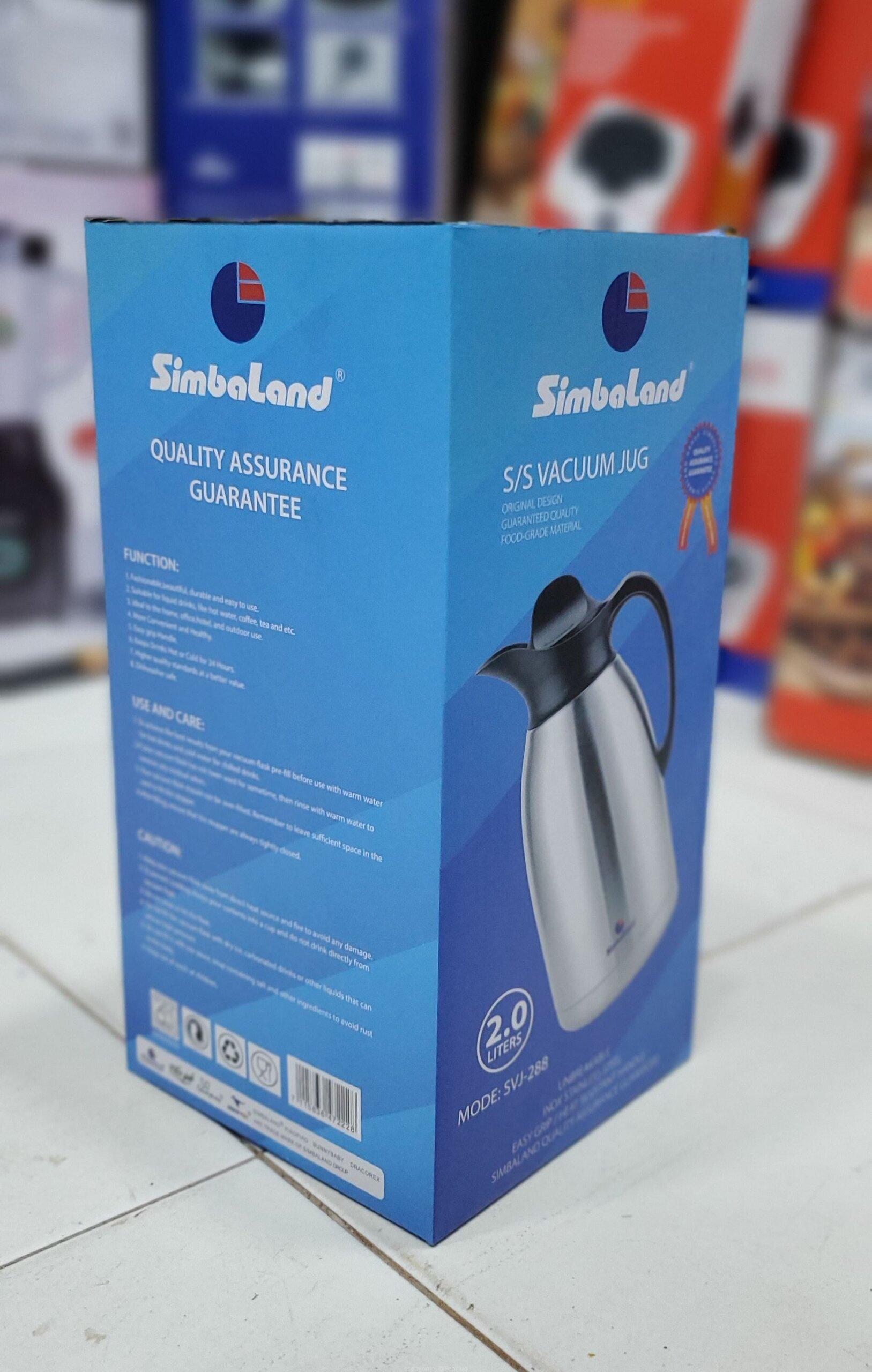 Simbaland Vacuum Jug SVJ-288 – 2.0L, Stainless Steel, Unbreakable, Heat Resistant