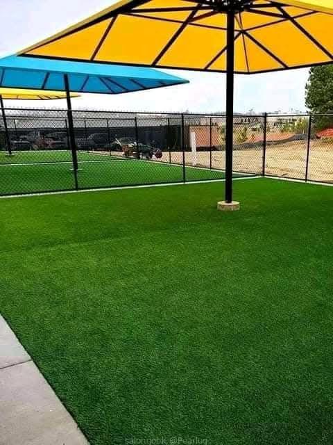 Artificial turf grass carpets.
