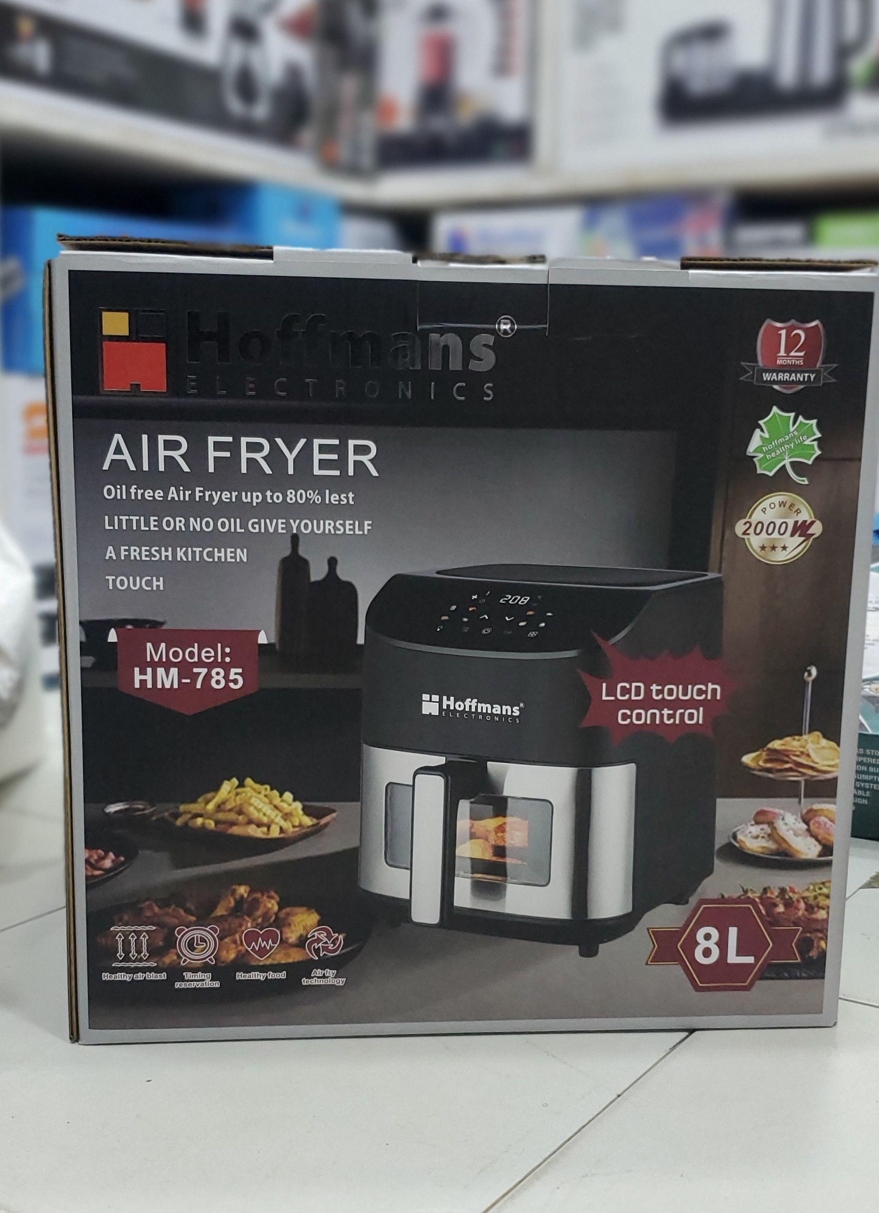 Hoffmans Air Fryer HM-785 – 2000W, 8L, LCD Touch Control, Oil-Free Cooking