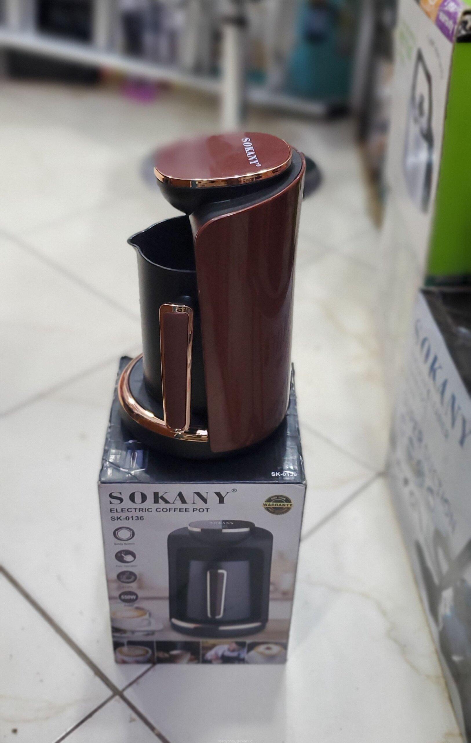 SOKANY Electric Coffee Pot SK-0136 – 4 Cups, 550W, Safety System, Easy Operation