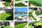 Artificial turf grass carpets.