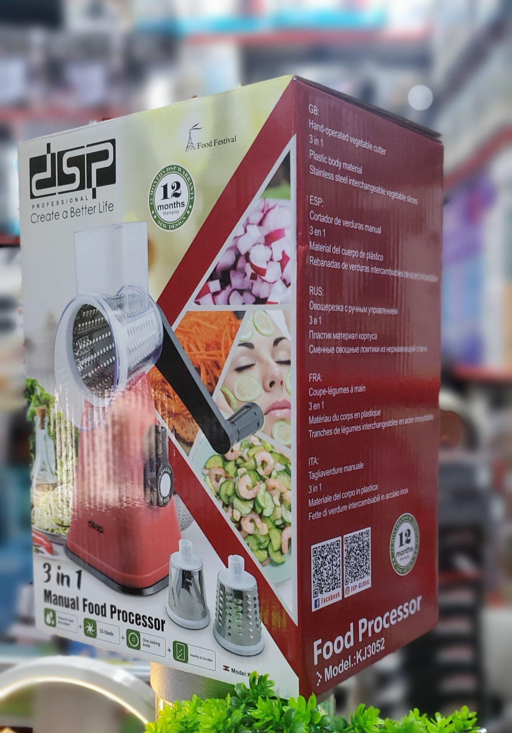 DSP Professional 3-in-1 Manual Food Processor KJ3052 – 12 Months Warranty