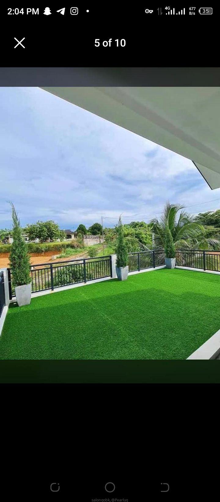 Artificial turf grass carpets.