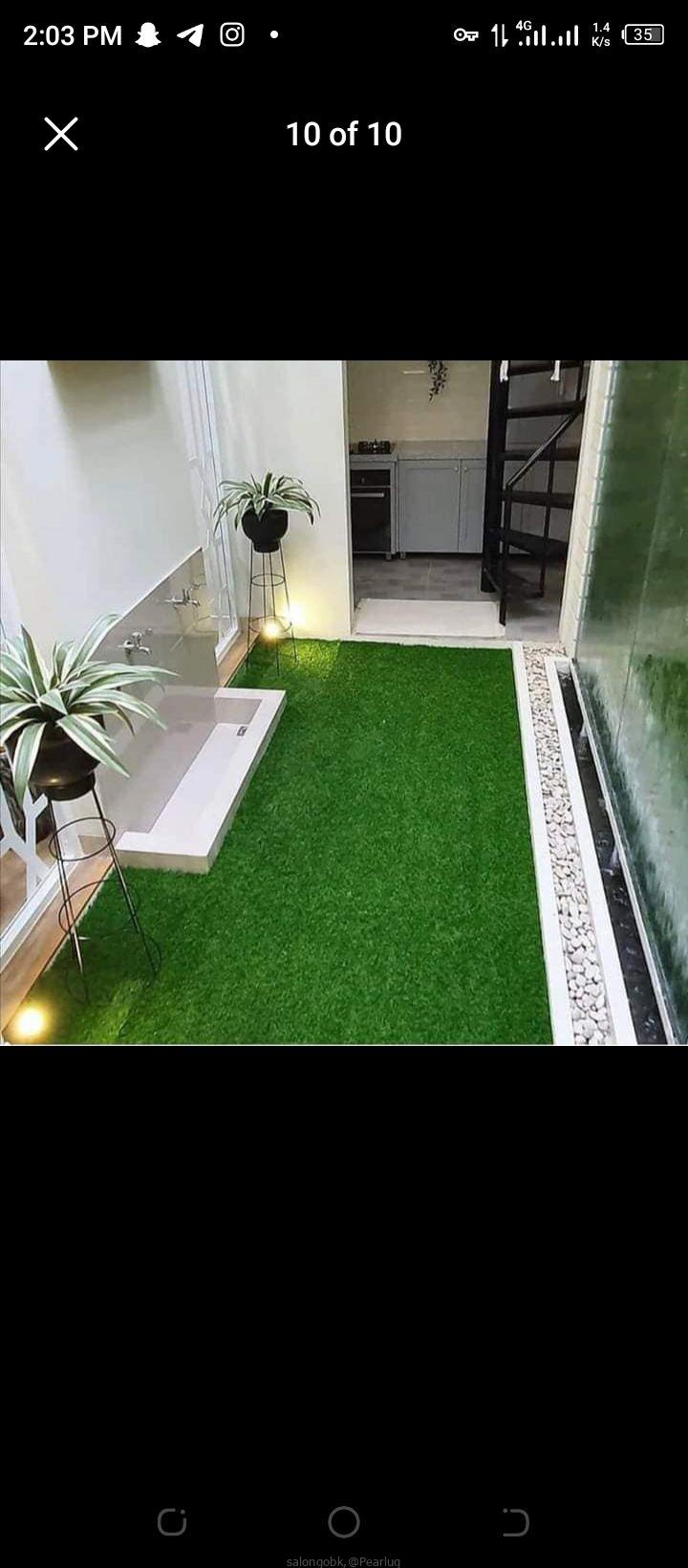 Artificial turf grass carpets.