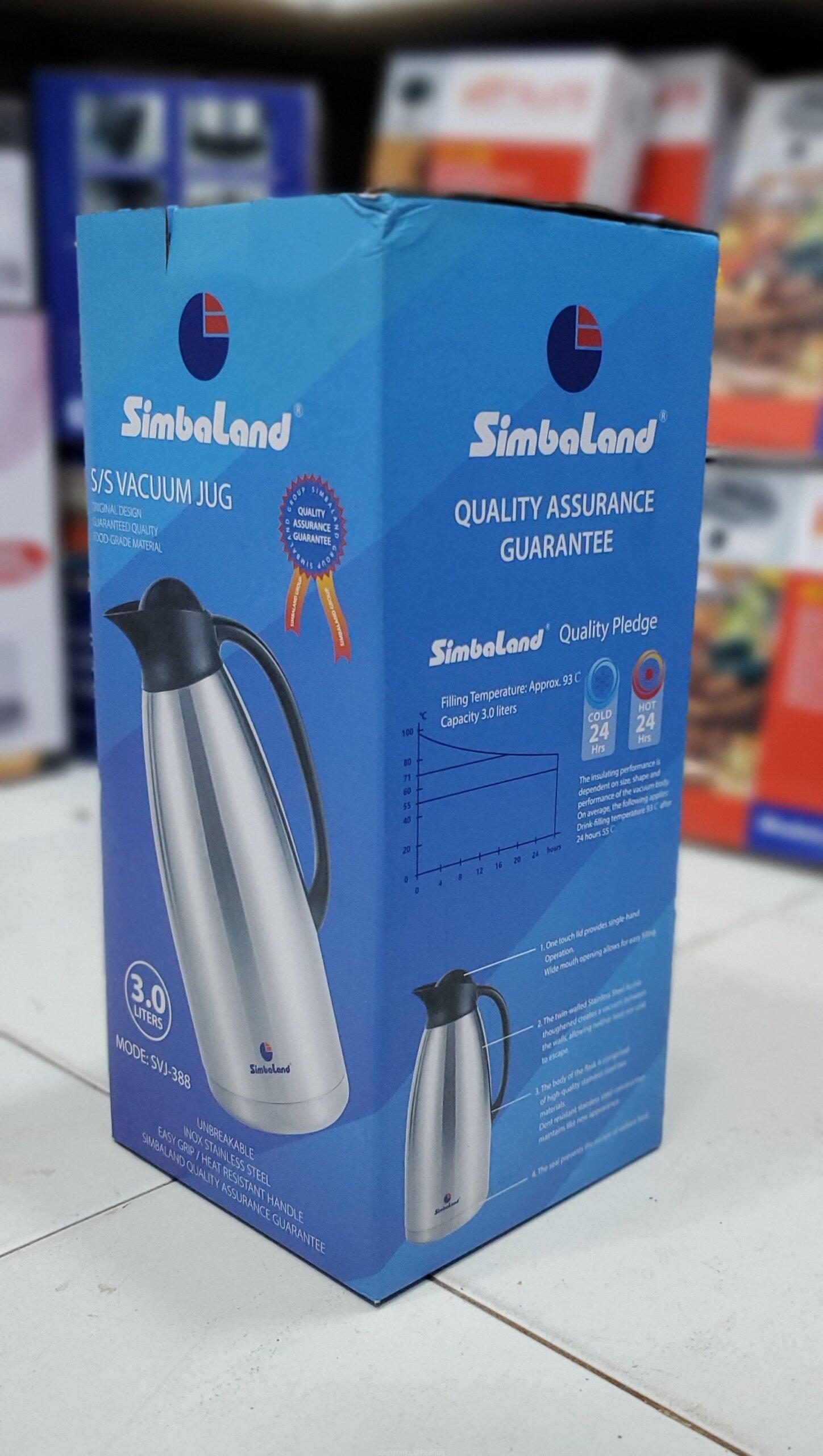 Simbaland Vacuum Jug SVJ-288 – 3.0L, Stainless Steel, Unbreakable, Heat Resistant