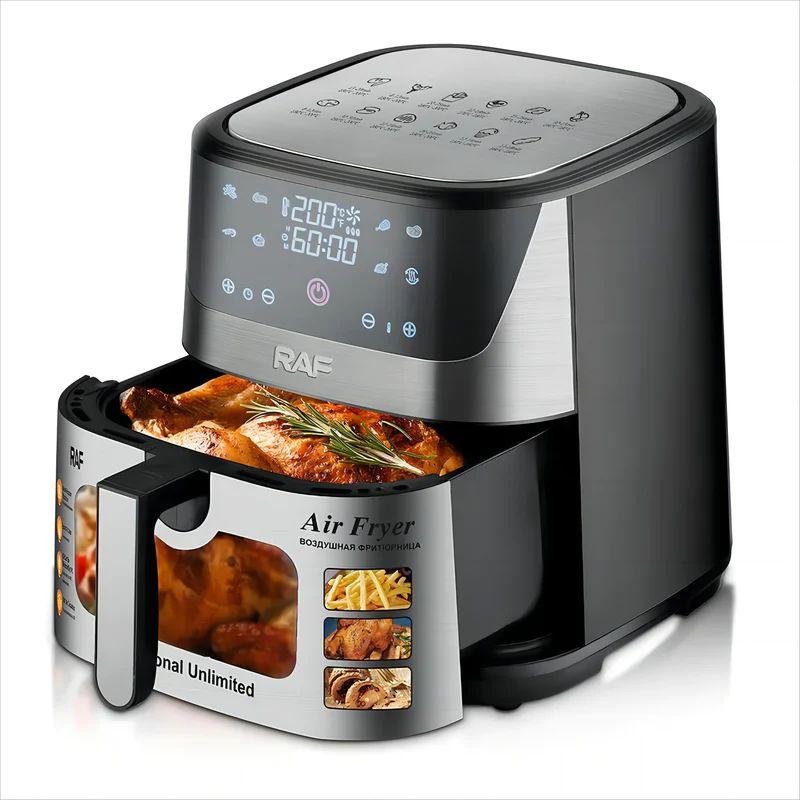 RAF 8L Digital Air Fryer – 1300W, 60min Timer, Stainless Steel, Digital Touch Control