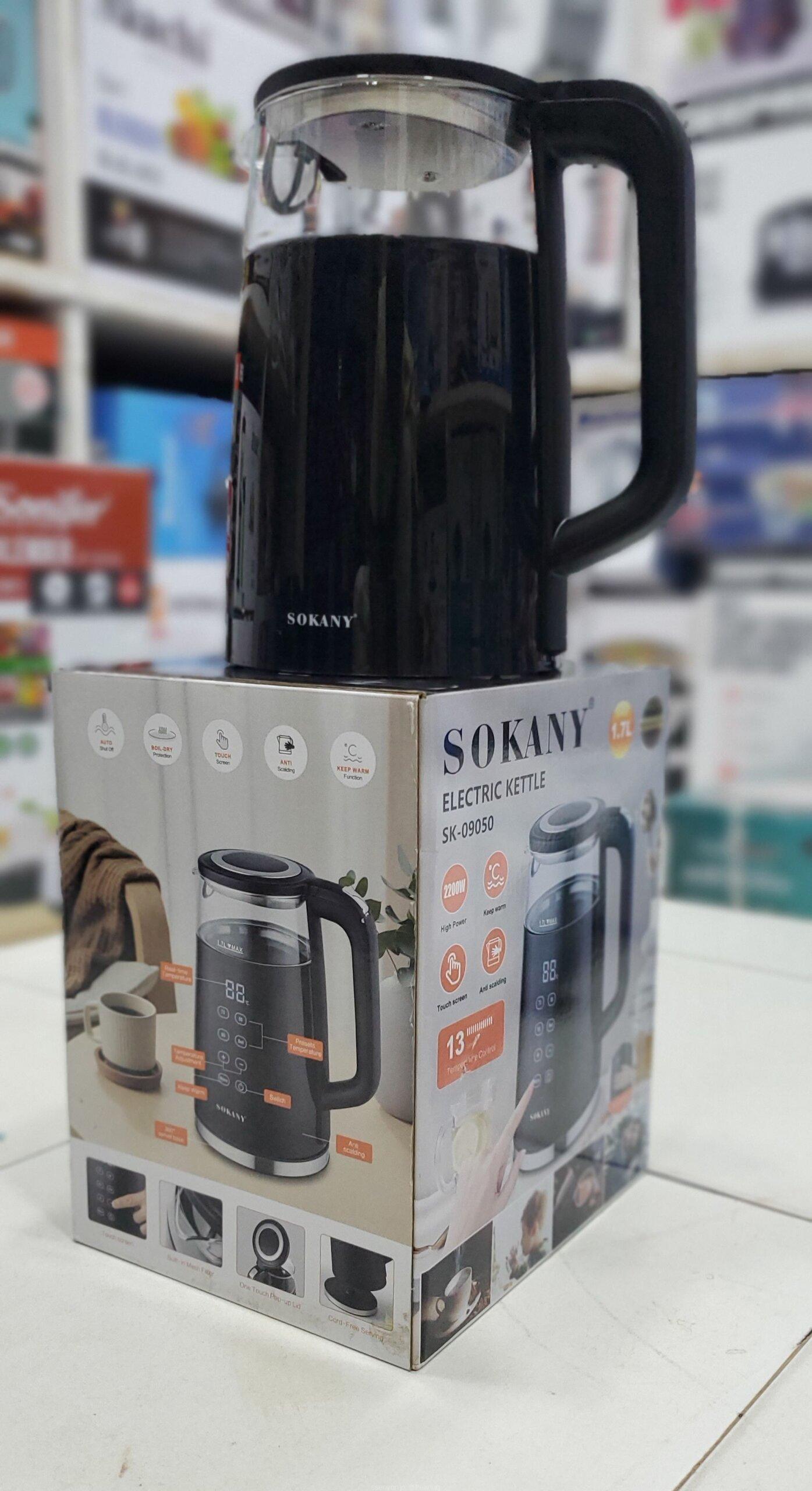 SOKANY Electric Kettle SK-09050 – 1.7L, 2200W, 3 Year Warranty, Touch Screen