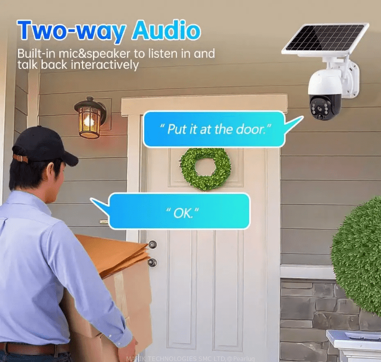 V380pro 4MP Full Colour Solar Panels Camera Long-Range Outdoor Camera For Continuous Observation