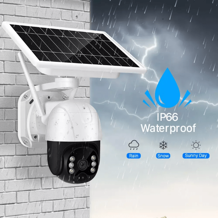 Solar Camera 1080P 4MP Wireless PTZ Solar 4G SIM card Camera Colour Night Vision IP66 Waterproof Outdoor Solar 4G camera