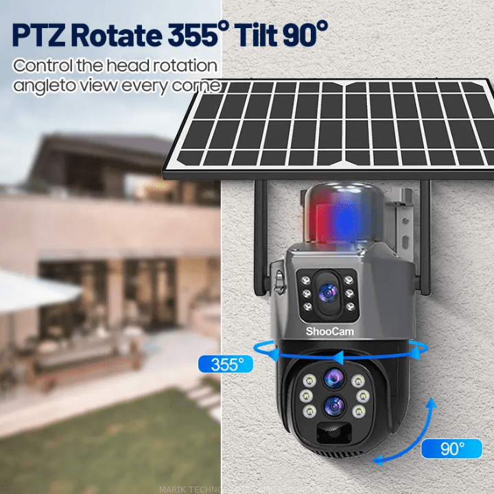 Outdoor V380 Solar Security 4G SIM card Remote Control Two way Audio ip66 PTZ Human Tracking Solar CCTV Camera