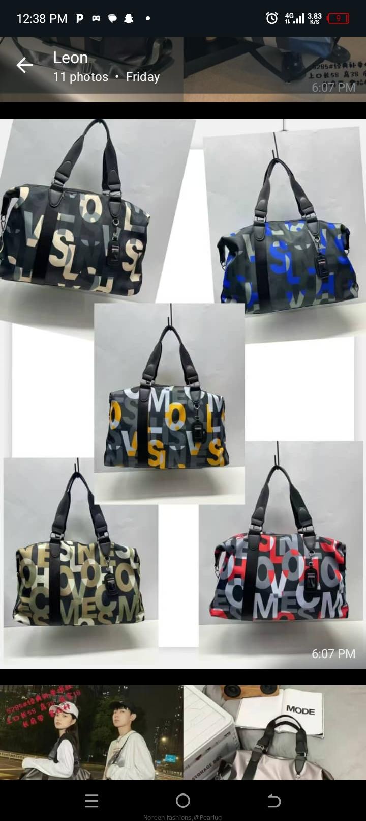 Gym or travel bags for both Ladies and men