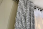 Curtains done and installed by us.