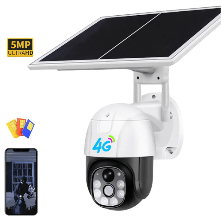 V380pro 4MP Full Colour Solar Panels Camera Long-Range Outdoor Camera For Continuous Observation