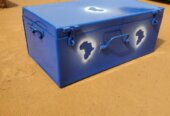 Metallic suitcase