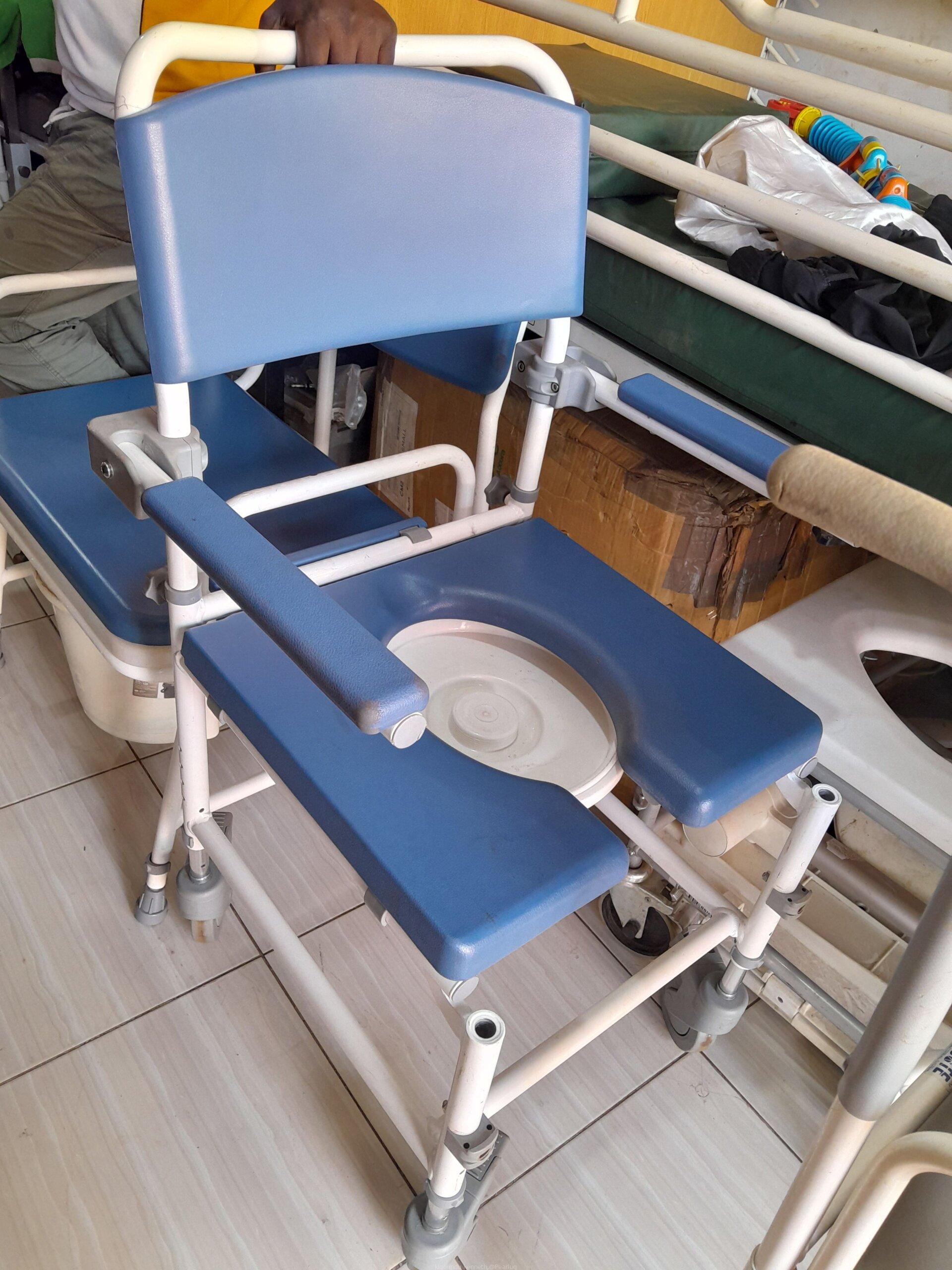 A commode pot (wheelchair)