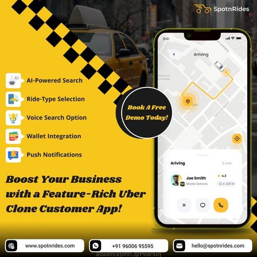 Start Your Own Taxi Service With SpotnRides’ Scalable AI-Powered App Solutions