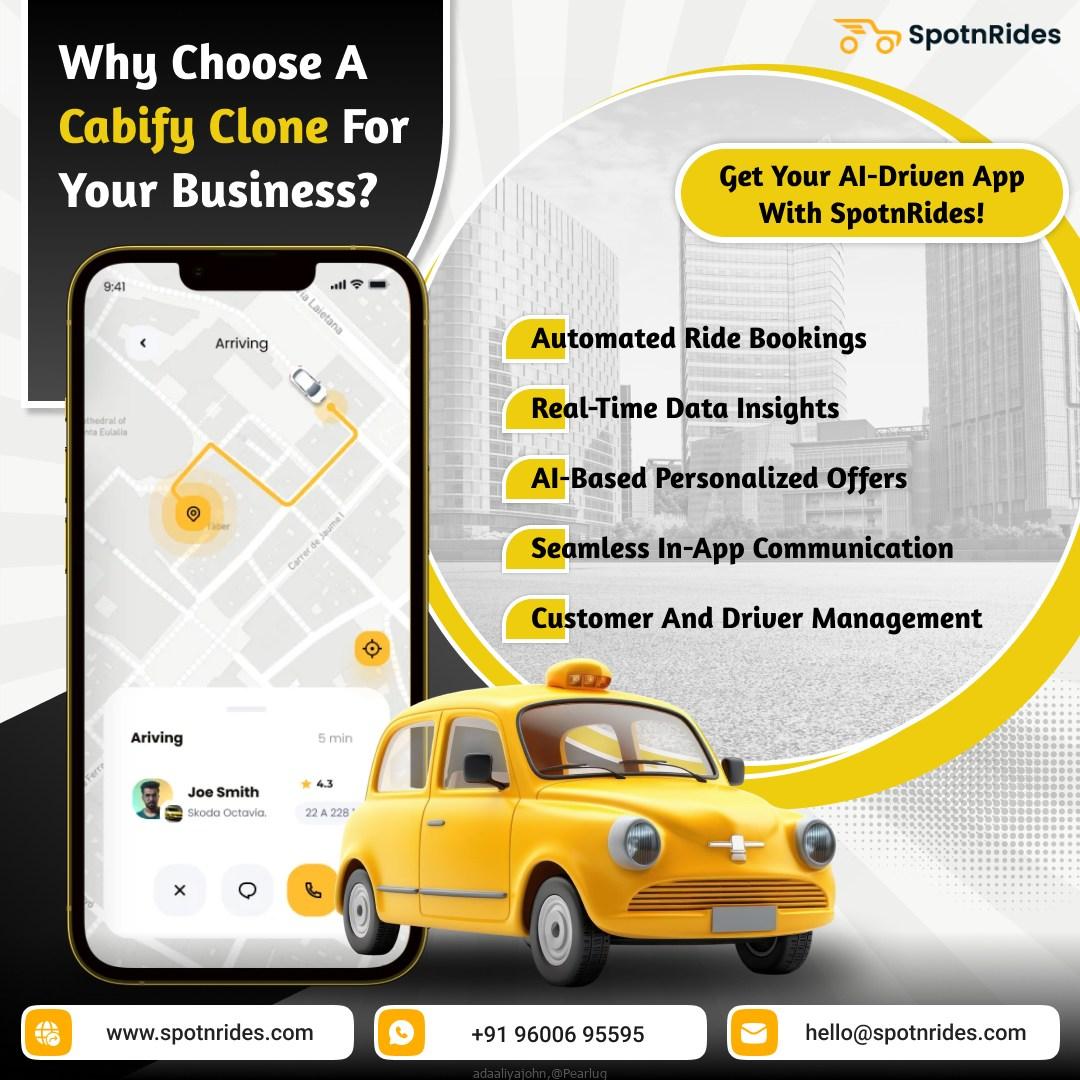 Start Your Own Taxi Service With SpotnRides’ Scalable AI-Powered App Solutions
