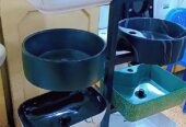 Toilets and marble basins