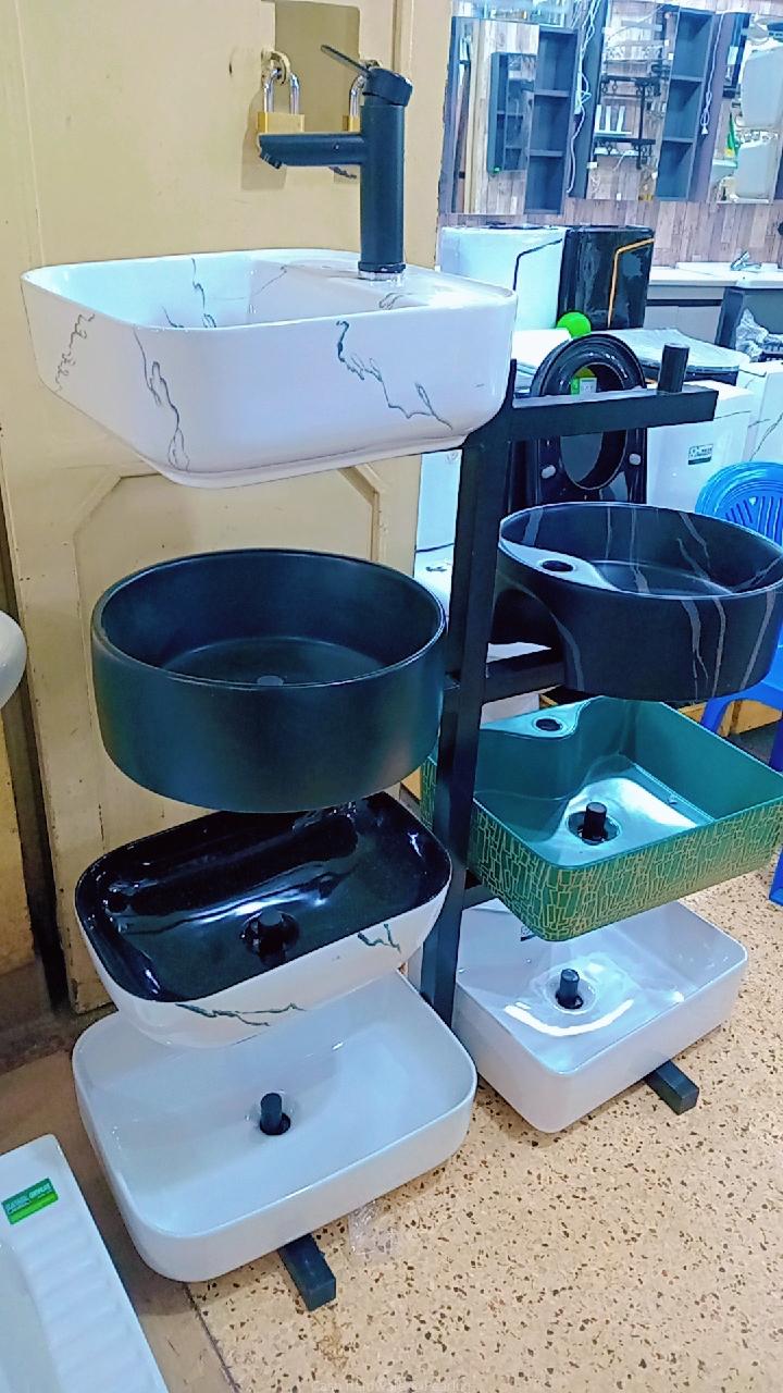 Toilets and marble basins
