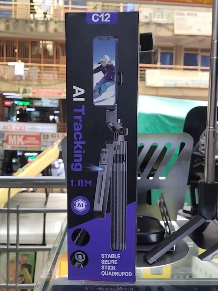 Universal C12 AI Auto Face Tracking Selfie Stick Tripod for iPhone, 360° Rotation Phone Tripod Stand with Remote, 71” Phone Camera Tripods Stand iPhone Holder for Content Creator Tiktok Vlog Video Recording