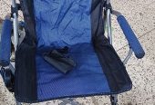 portable blue and black folding camping chair