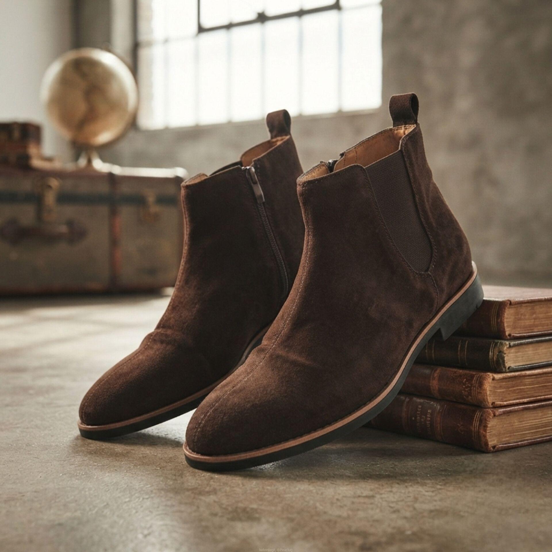 Men’s Casual Suede Chelsea Ankle Boots