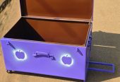 Large Metallic school suitcases