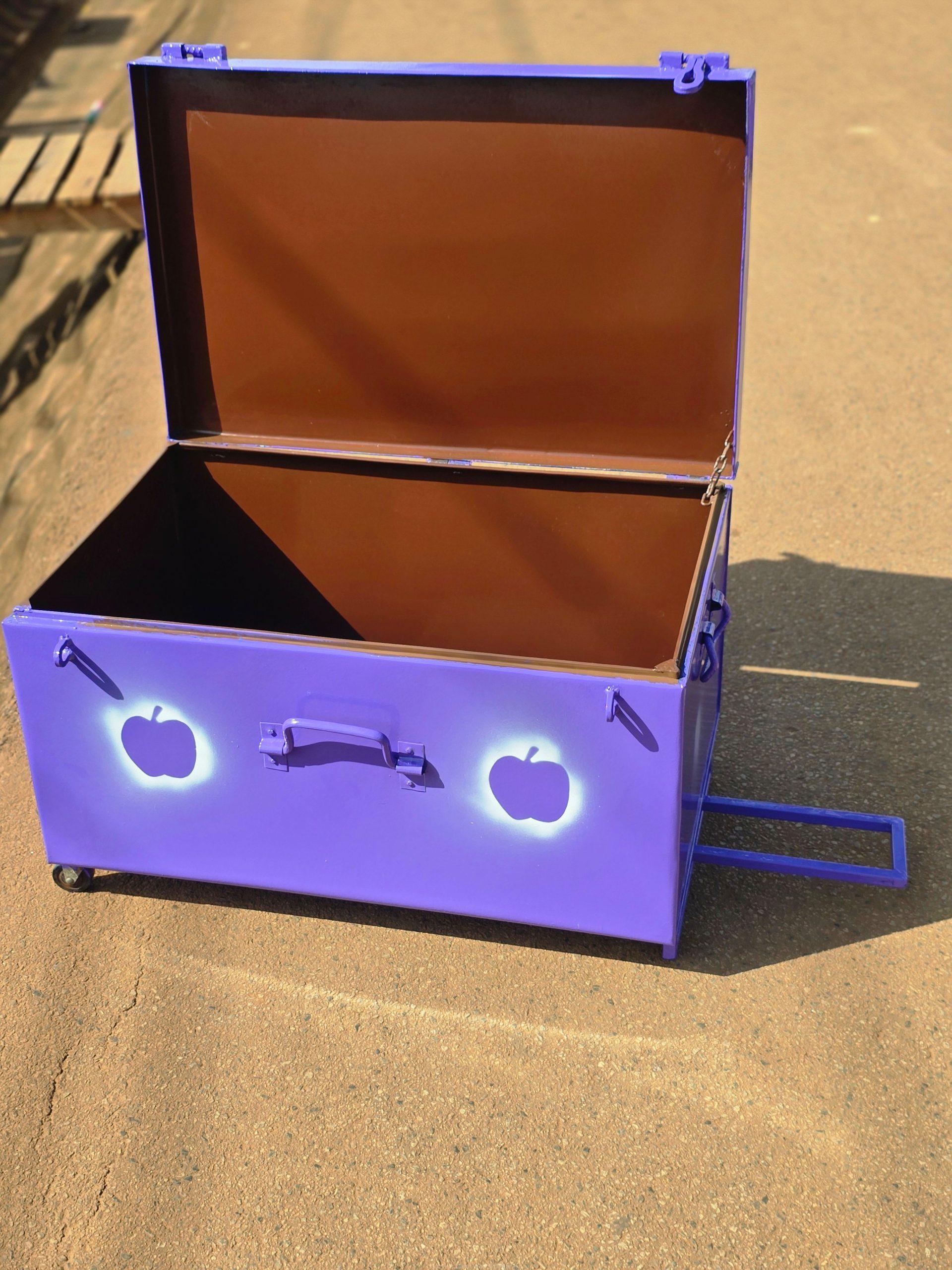 Large Metallic school suitcases
