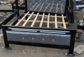 Leather bed grey