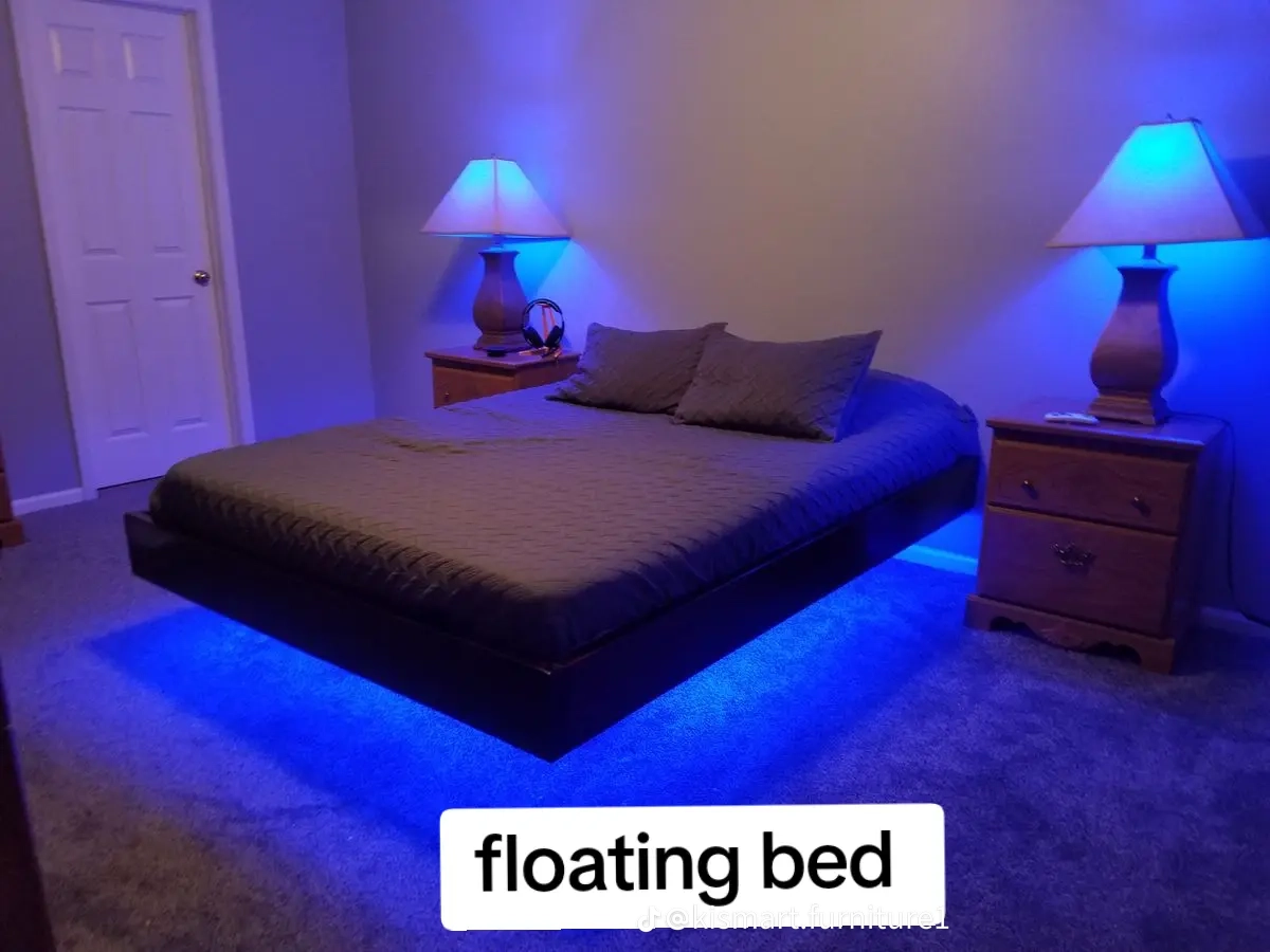 Floating bed black