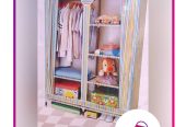 Wooden frame wardrobe 2 columns